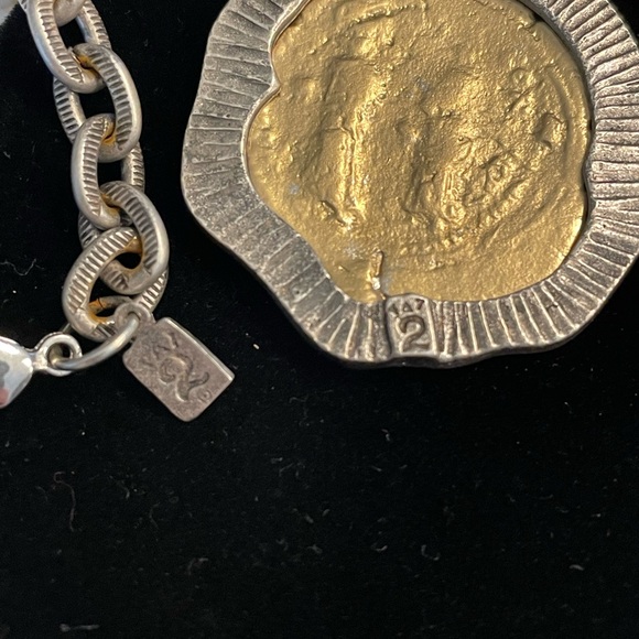 Vintage-Inspired Gold and Silver Coin Necklace - Picture 4 of 5